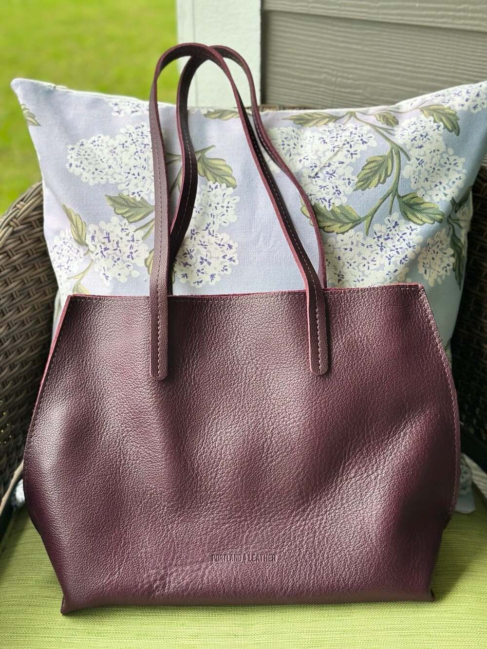 Portland Leather August Medium Tote Plum